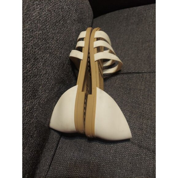 Crocs Sandals Tulum White Tan Womens Size 8 Strappy Flats Comfort Vacation - Picture 8 of 10